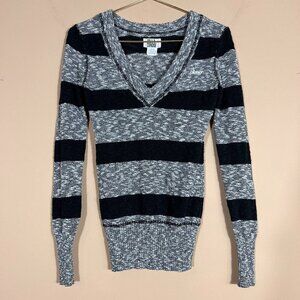 BillaBong Heather Gray/Black Striped Sweater